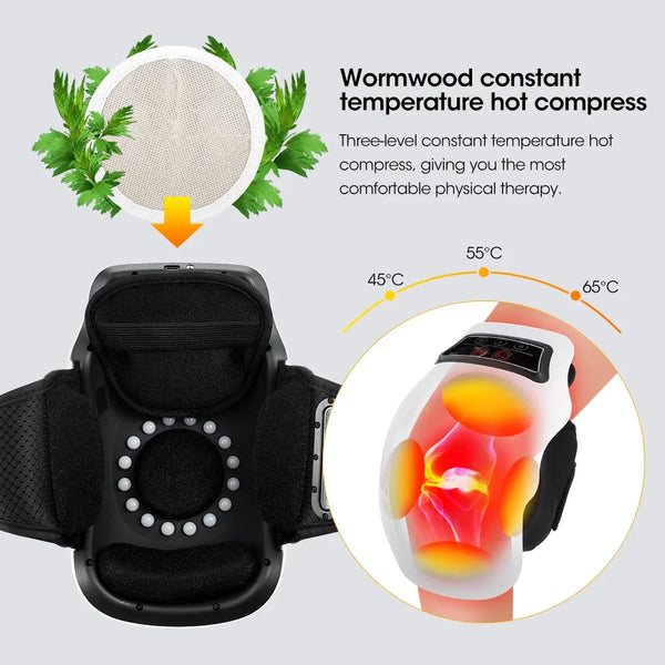 Electric Knee Heated Massager Heated Vibration Knee Massage Instrument Infrared Knee Pad Hot Compress Leg Joint Brace